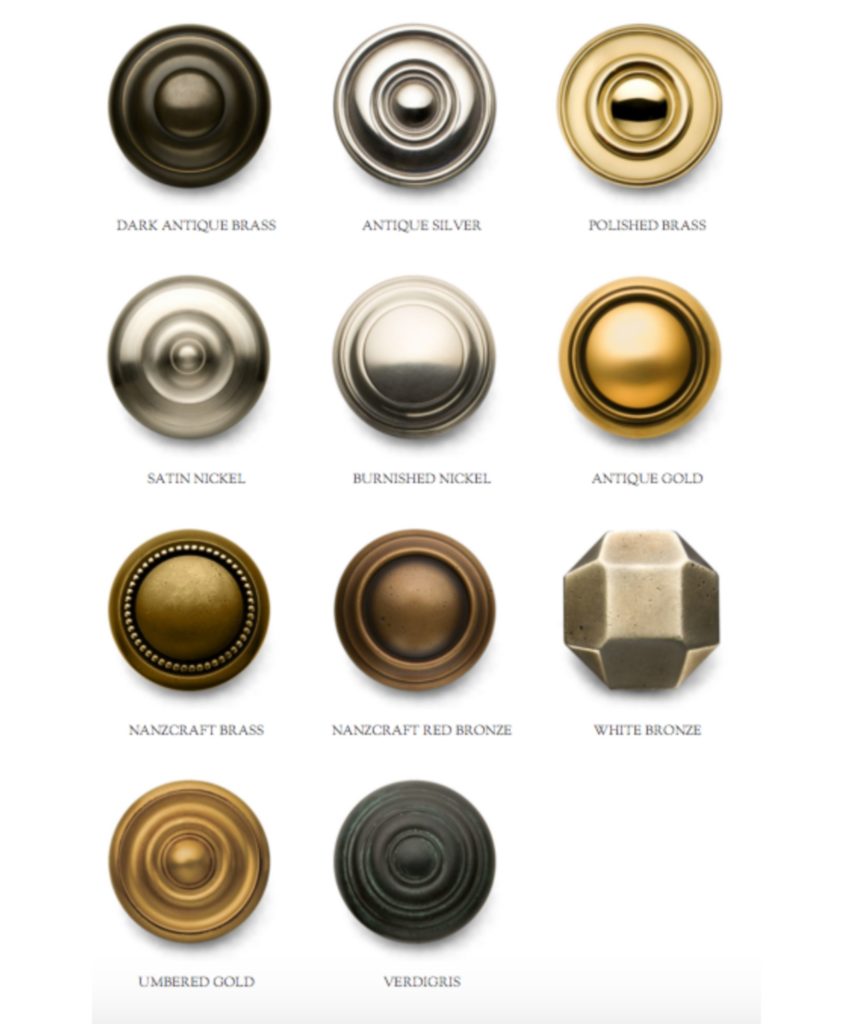 common finishes for hardware