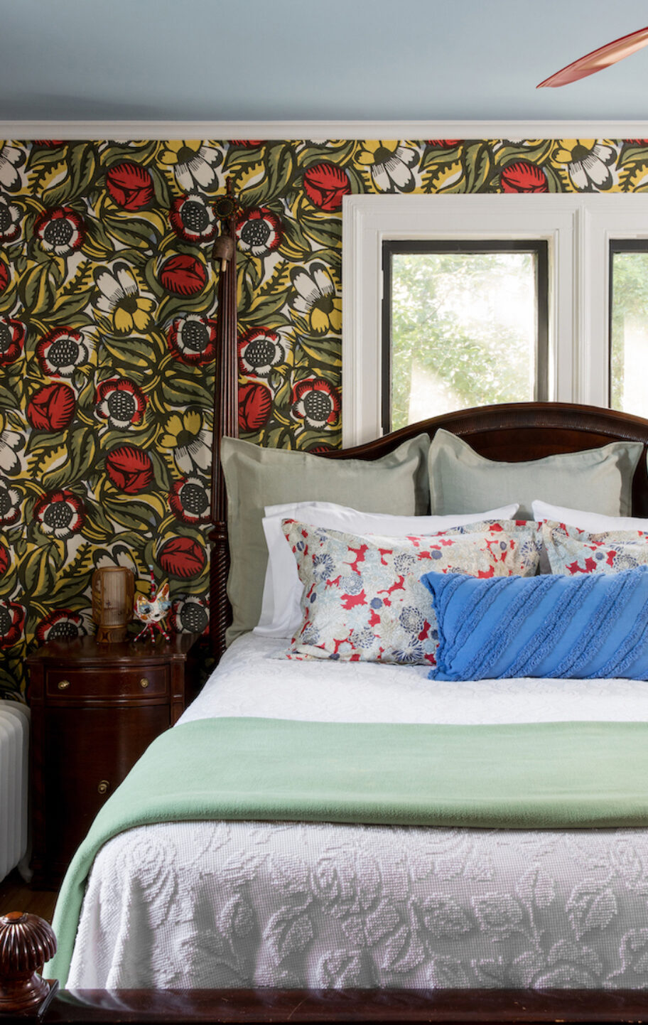 bedroom-design-floral-wallpaper-millburn-nj