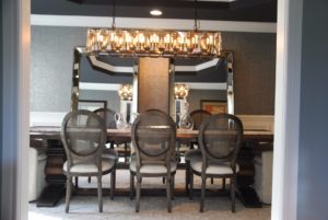 elegant dining room with chandelier