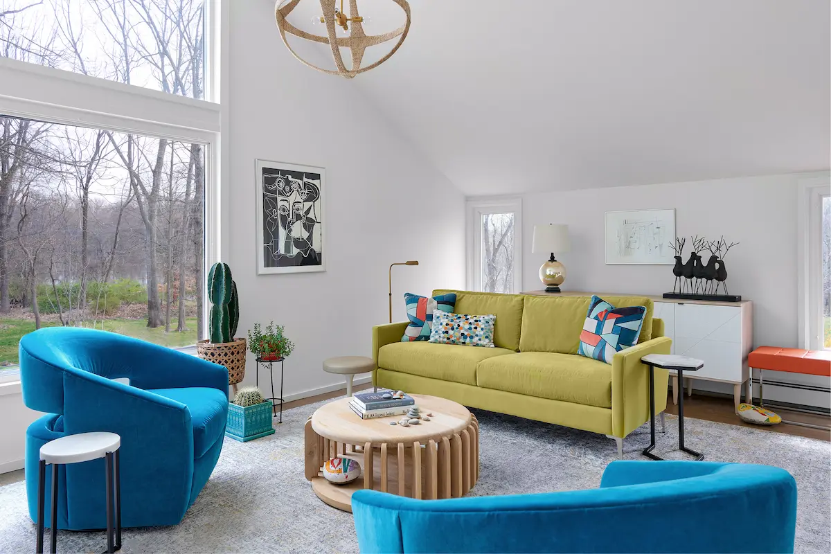 Interior Designer Jersey City Bright Colorful Living Room