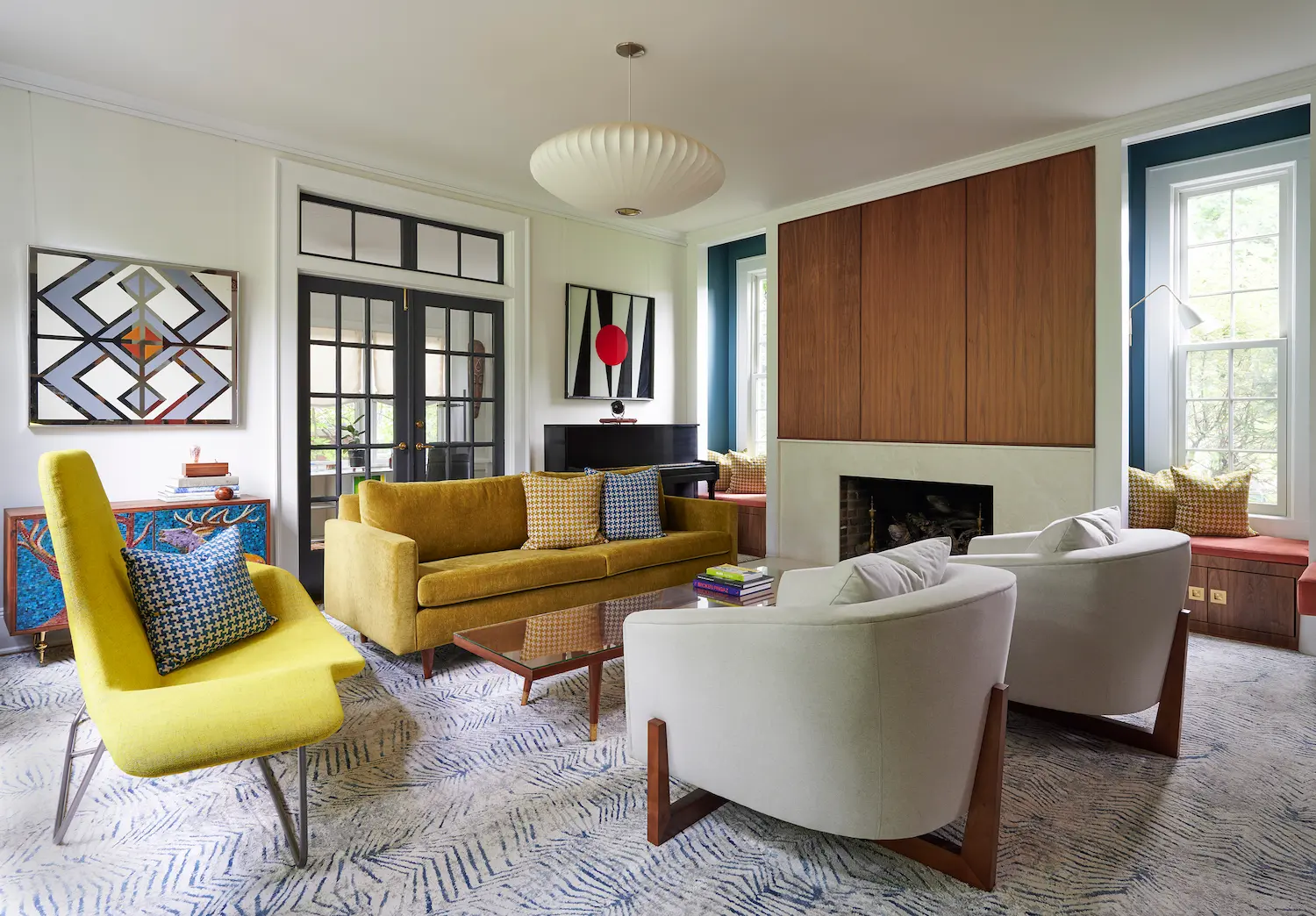 Interior Designer Jersey City Mid Century Modern Living Room